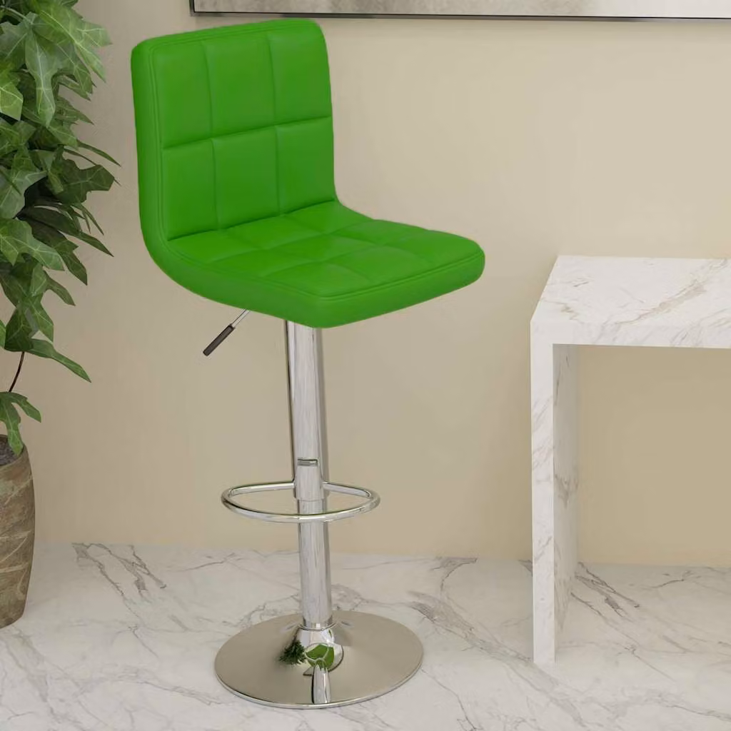 Sgabello da Bar vidaXL in Similpelle Verde con Struttura in Metallo Moderno