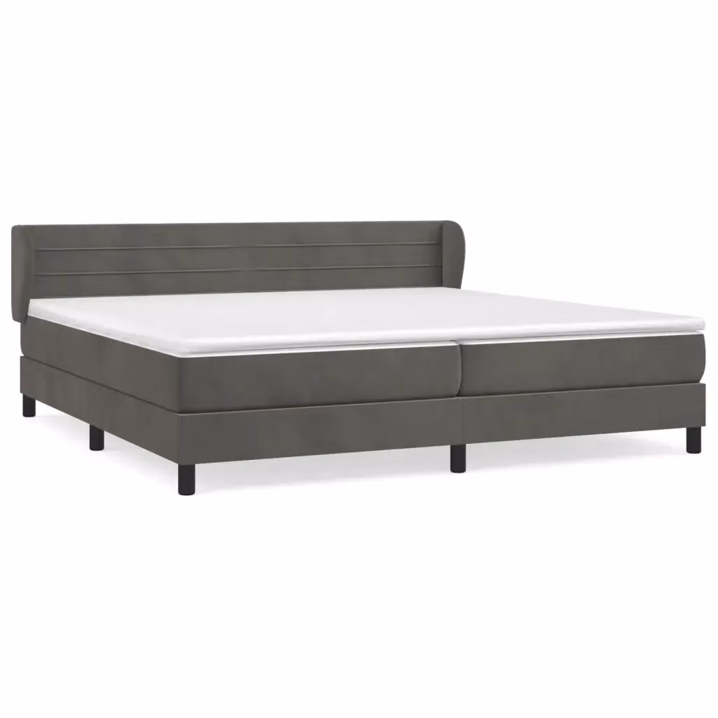 Letto Ibrido con Giroletto a Molle e Materasso in Velluto Grigio vidaXL L/P/H: 203 x 200 x 88 cm – 2