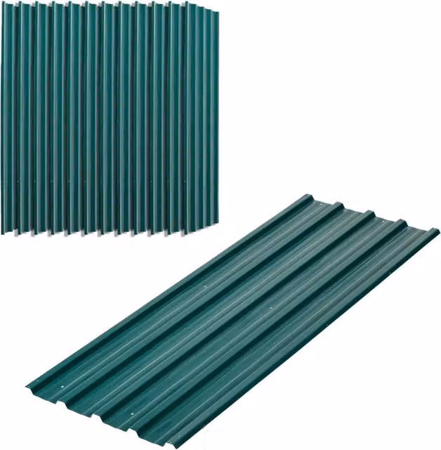 Set di 12 pannelli di ricambio in acciaio zincato verde per casetta da giardino Xylo, L: 129 cm, P: 45 cm – 1