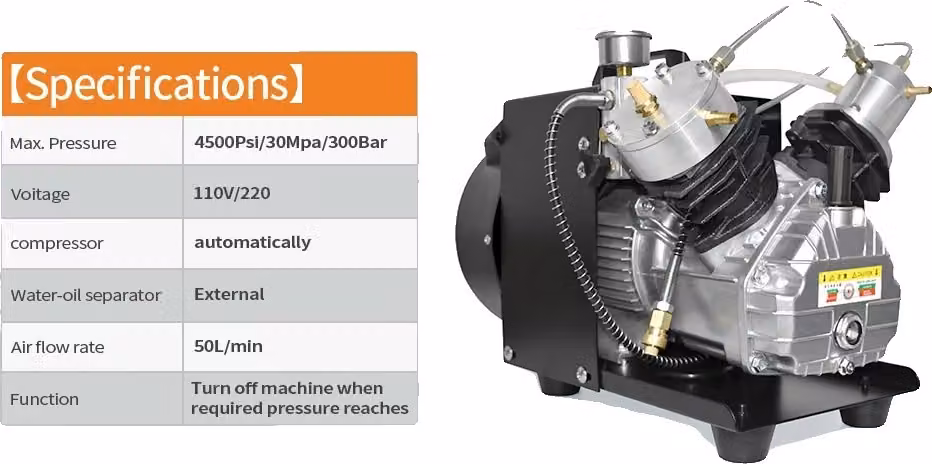 Compressore d'aria PCP, ad attivazione automatica, sistema di raffreddamento efficiente, Capacità 6,8 litri, 220V, Capacità 6,8 litri, 220V