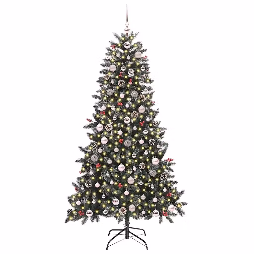 Albero di Natale artificiale verde vidaXL con 300 LED luce bianca calda, Altezza: 180 cm – 2