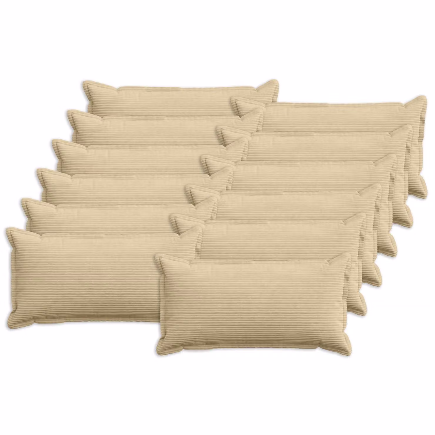 Set di 12 federe vidaXL HOUTEN in velluto a coste, Grigio Verde Chiaro, 40 x 80 cm