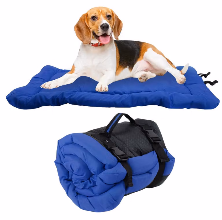 Tappetino per cani pieghevole, impermeabile, 90x60 cm, blu, ideale per viaggi, campeggio, attività all'aperto, auto, divano e pavimento