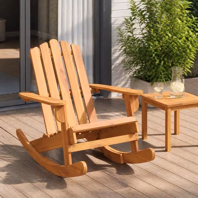 Adirondack Rocking Chair, Solid Acacia Wood