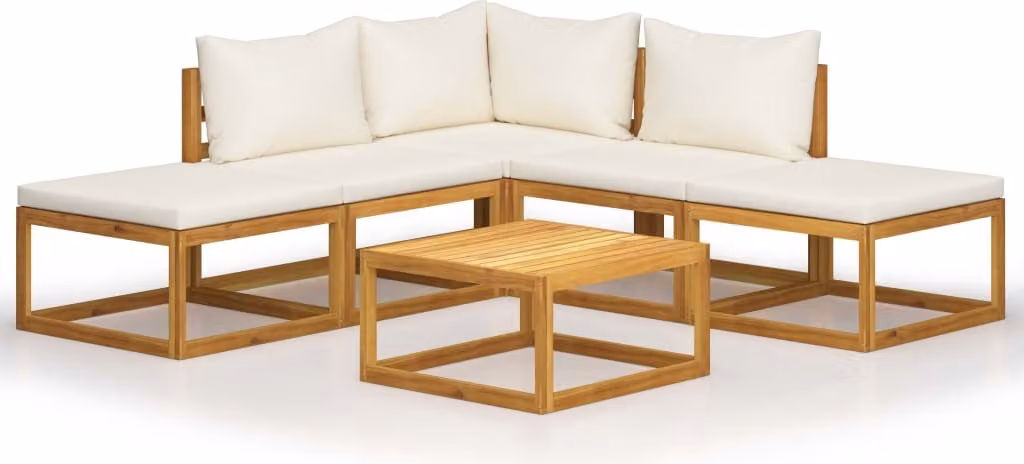 Maison Exclusive - Set da giardino 6 pezzi con cuscini in legno massello di acacia