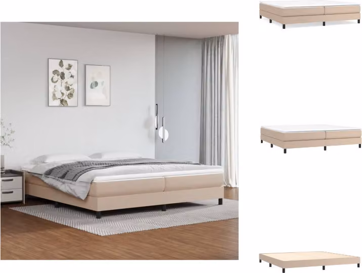 vidaXL Materasso per letto a molle insacchettate cappuccino-marrone 200x200cm in Pelle finta - Letti e strutture letto