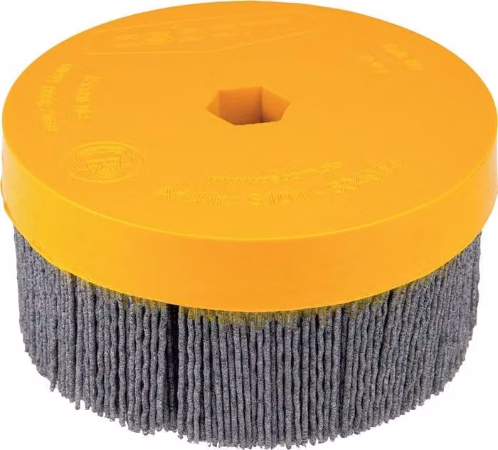 Spazzola a disco ATB, diametro 106 mm, foro 16 + scanalatura NH-S, grana 120, 100 mm, 3500 giri/min