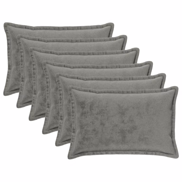 vidaXL Federa 6 pcs HOUTEN Grigio Scuro 50 x 80 cm Flanella