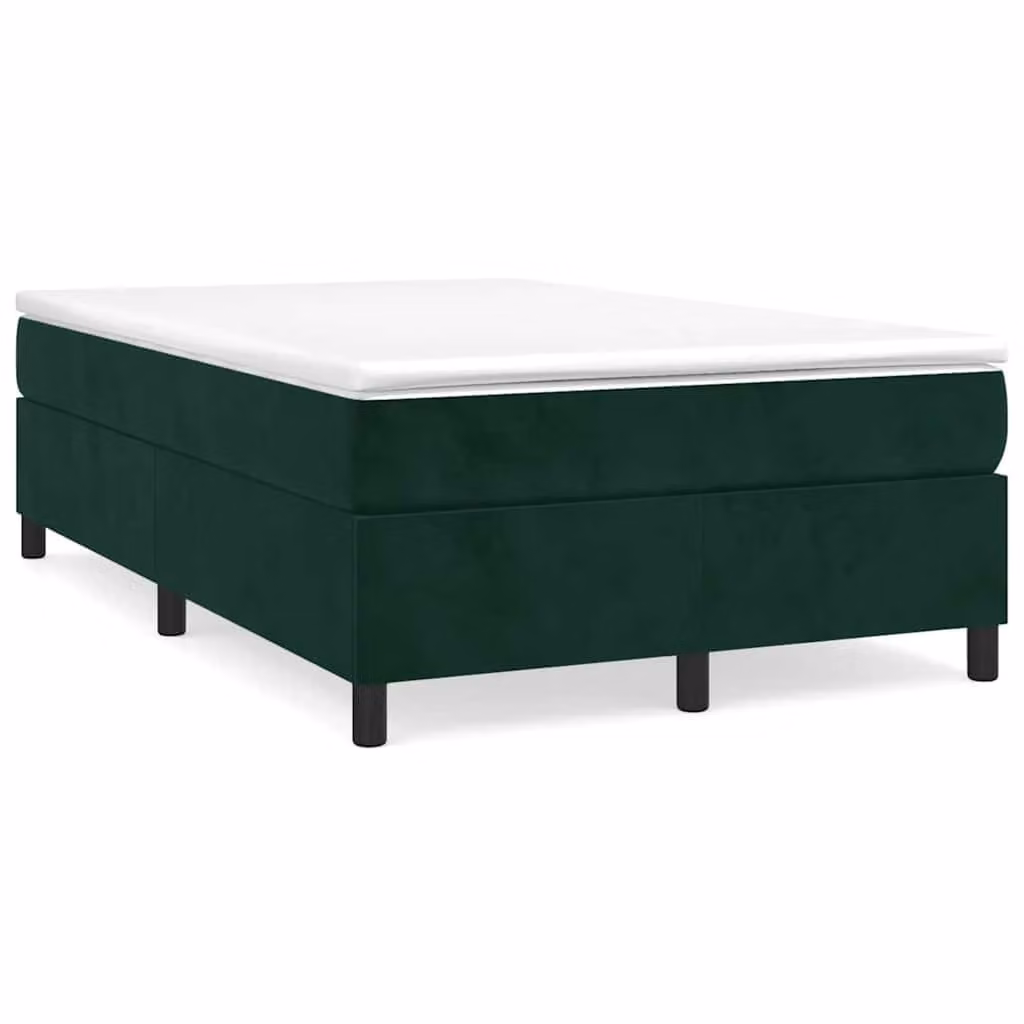 Giroletto a Molle Ibrido con Materasso vidaXL in Velluto Verde e Bianco L/P/H: 200 x 120 x 33,5 cm – 1
