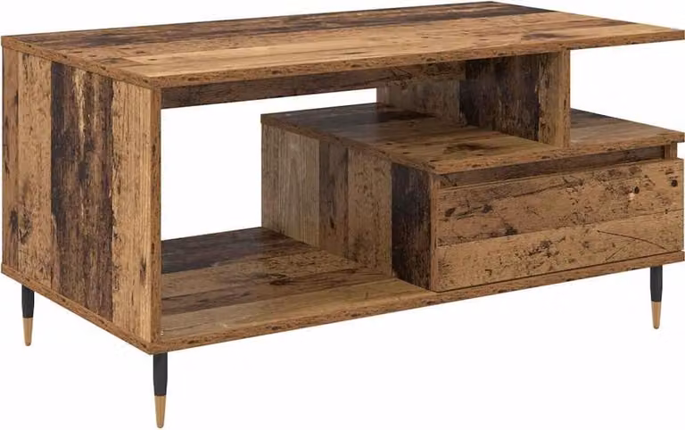 Tavolino da salotto con cassetto Legno vecchio 90 x 49 x 45 cm