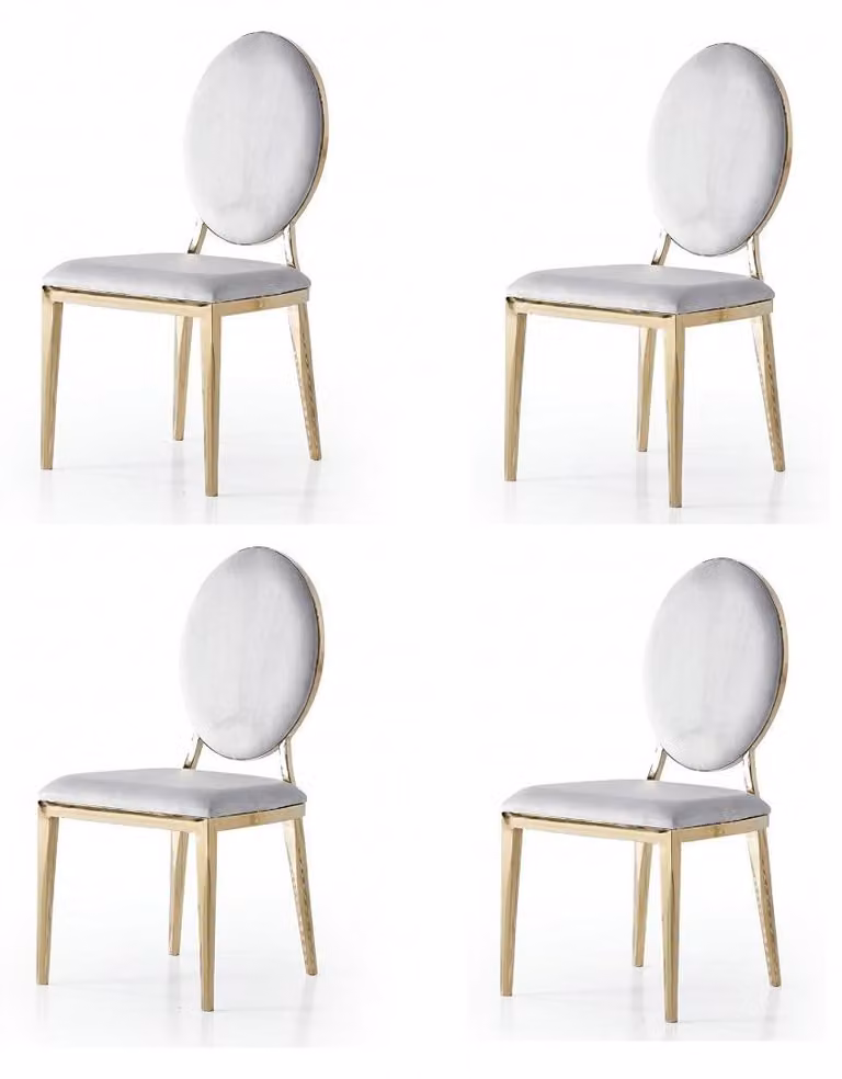Set di sedie, 4 sedie moderne in tessuto, comode, morbide e confortevoli, grigie