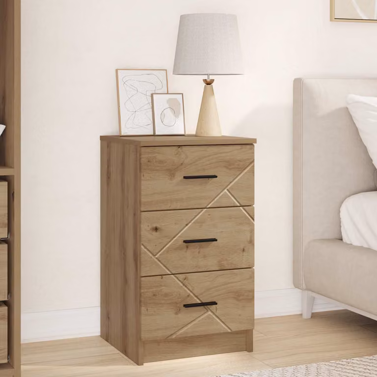 vidaXL Armadio da Notte Moderno in Rovere Marrone L/P/H: 38 x 38 x 66 cm
