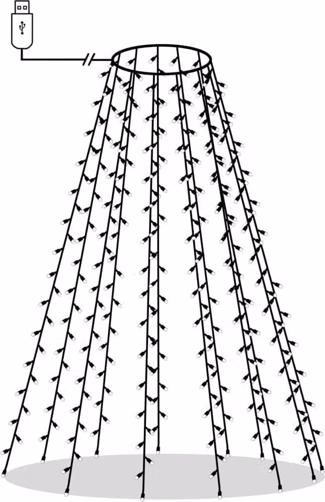 Rete di Luce per Albero di Natale 180 LED Bianco Freddo 180 cm
