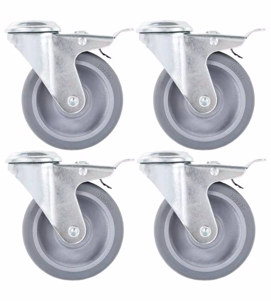 Ruote Girevoli con Foro per Bulloni 16 pz 100 mm