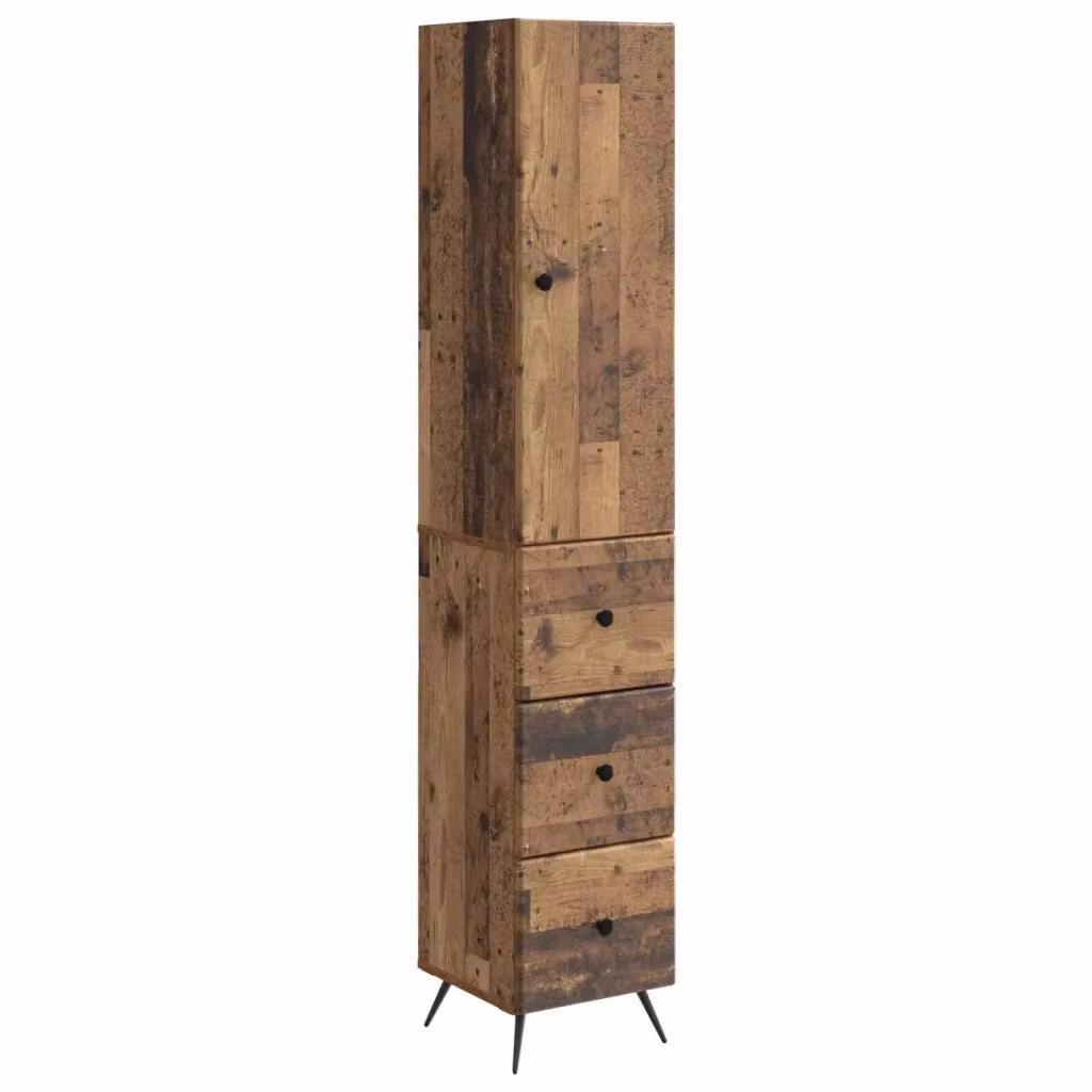 Set di 2 armadi moderni vidaXL in legno e MDF marrone con ante scorrevoli e ripiani interni L/P/H: 34,5 x 34,5 x 90 cm – 2