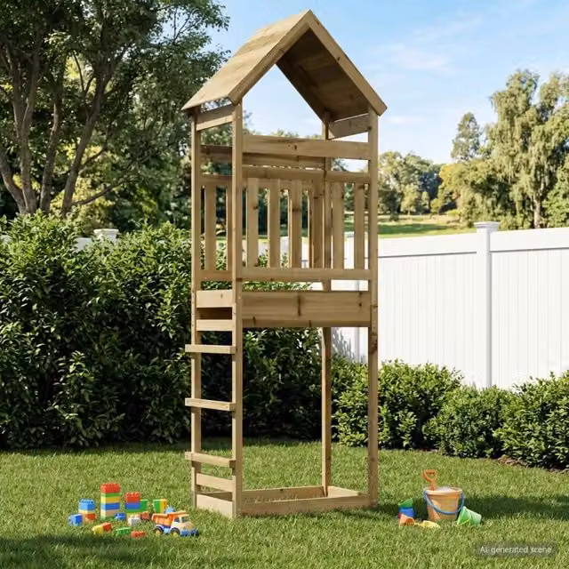 Torre da Gioco per Esterni Naturale Pino impregnato solido 826531