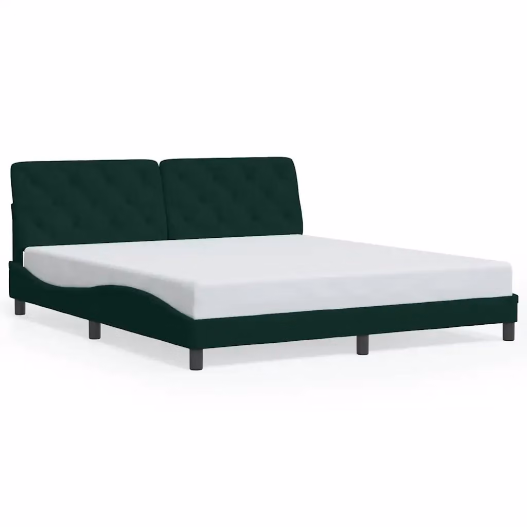 Giroletto senza materasso vidaXL in velluto verde scuro L: 180 cm, P: 200 cm – 2
