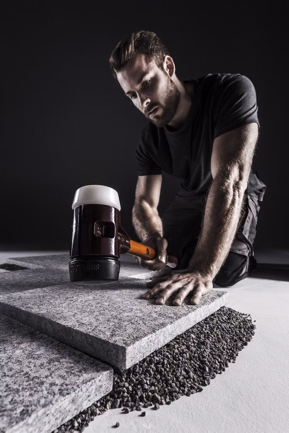 Mazza SIMPLEX soft-face con alloggiamento TE e manico in legno, Ø 80, superplastica