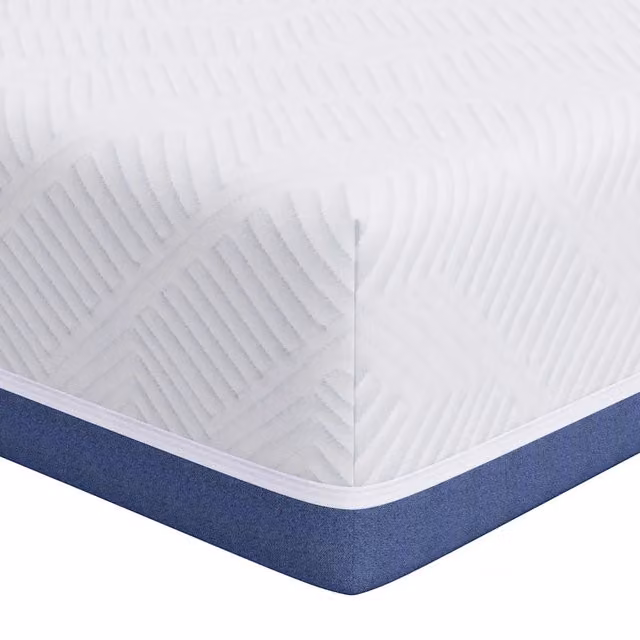 Materasso Bianco e Blu 120 x 200 cm Tessuto Jacquard