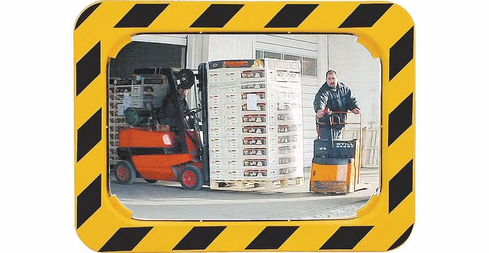 Specchio stradale SPL H600xW800mm giallo/nero con staffa interna/esterna