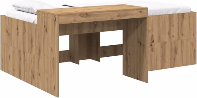 Letto alto per Bambini | Letto Infantile | Lettino con scrivania Rovere Artigianale