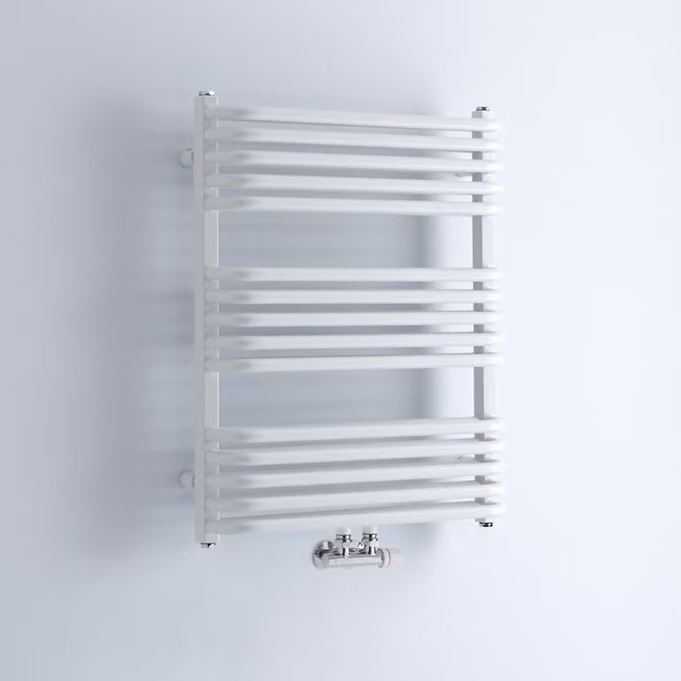 Scaldasalviette Termoarredo Bagno Curvo con Attacco Centrale - Bianco - 690W - 735 x 600mm - Arch