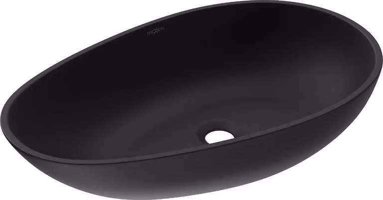 Mexen Nora lavabo da appoggio in conglomerato 60 x 36 cm, nero - 23056071