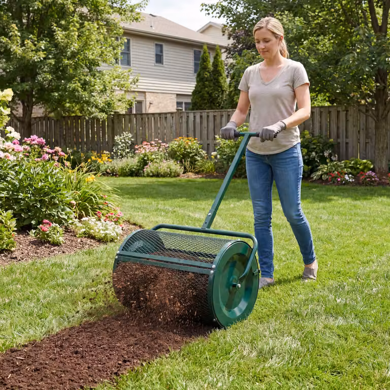 Spargitore di compost e letame manuale Costway con manico a T per giardino, Verde