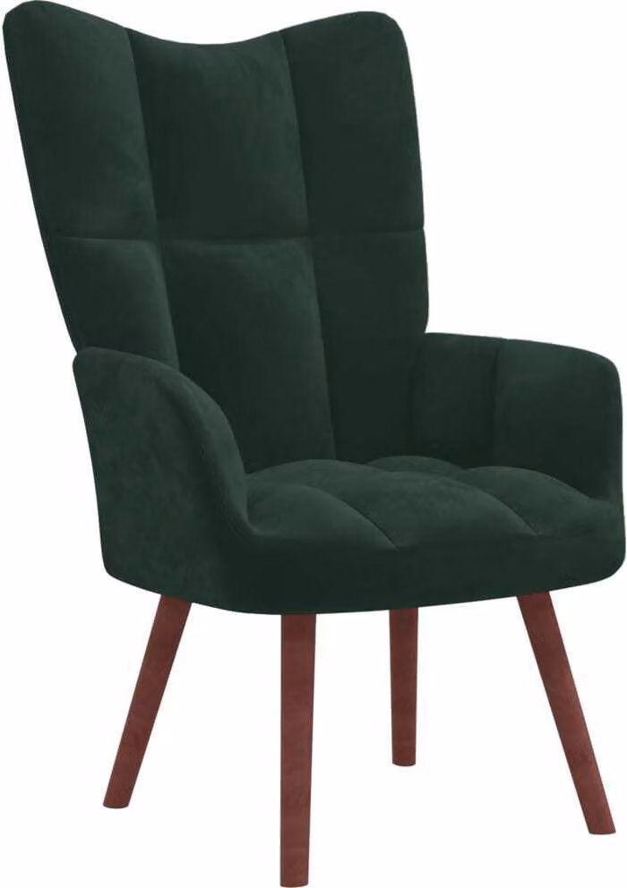 The Living Store Poltrona Relax in velluto verde scuro
