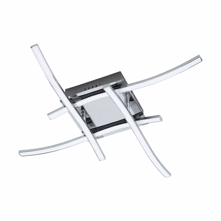 Plafoniera Moderna Valmora Alluminio Cromo Luce Led Integrato 18W