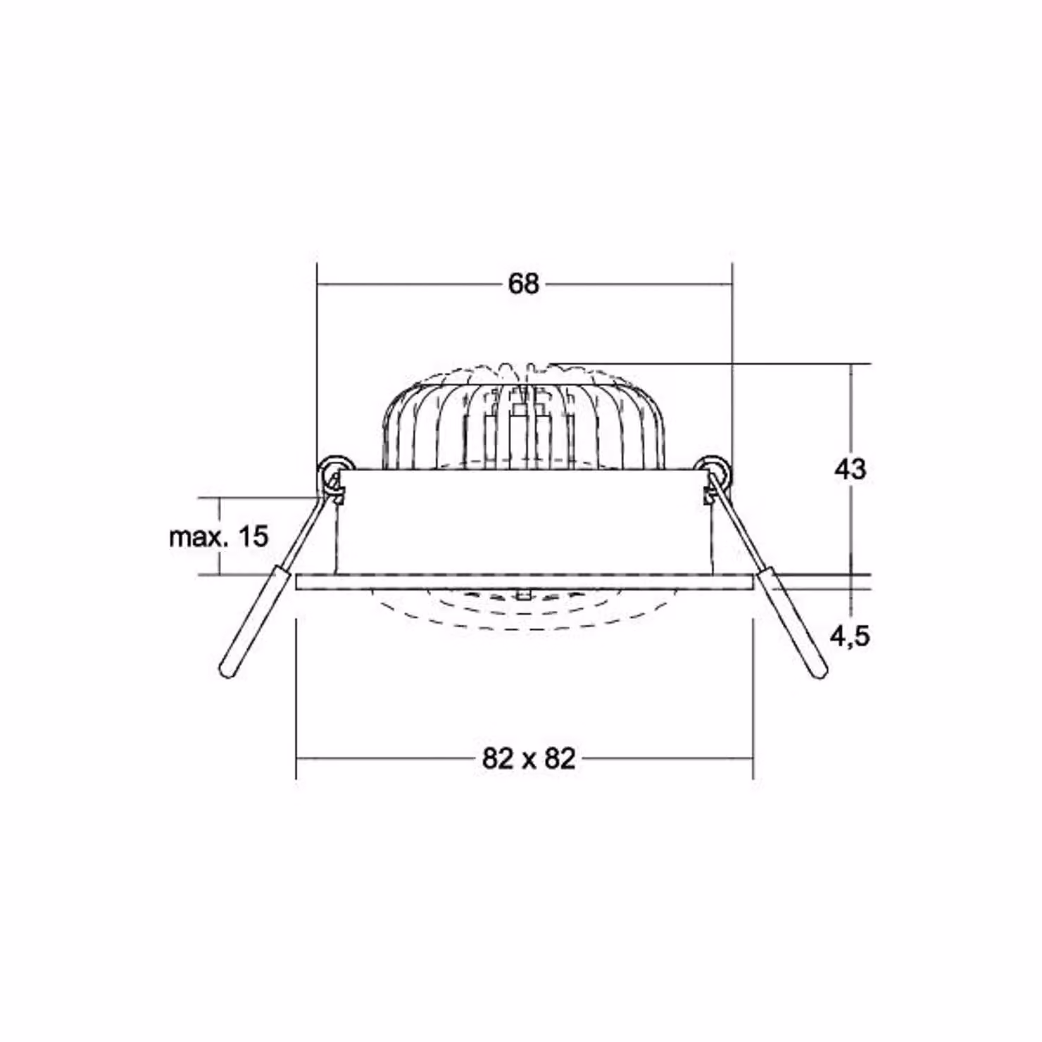 BRUMBERG Faretto da incasso BB37 RC Scatola di connessione nero BB37, dimmerabile, Nero, Soggiorno / Sala da pranzo, Alluminio, Downlight