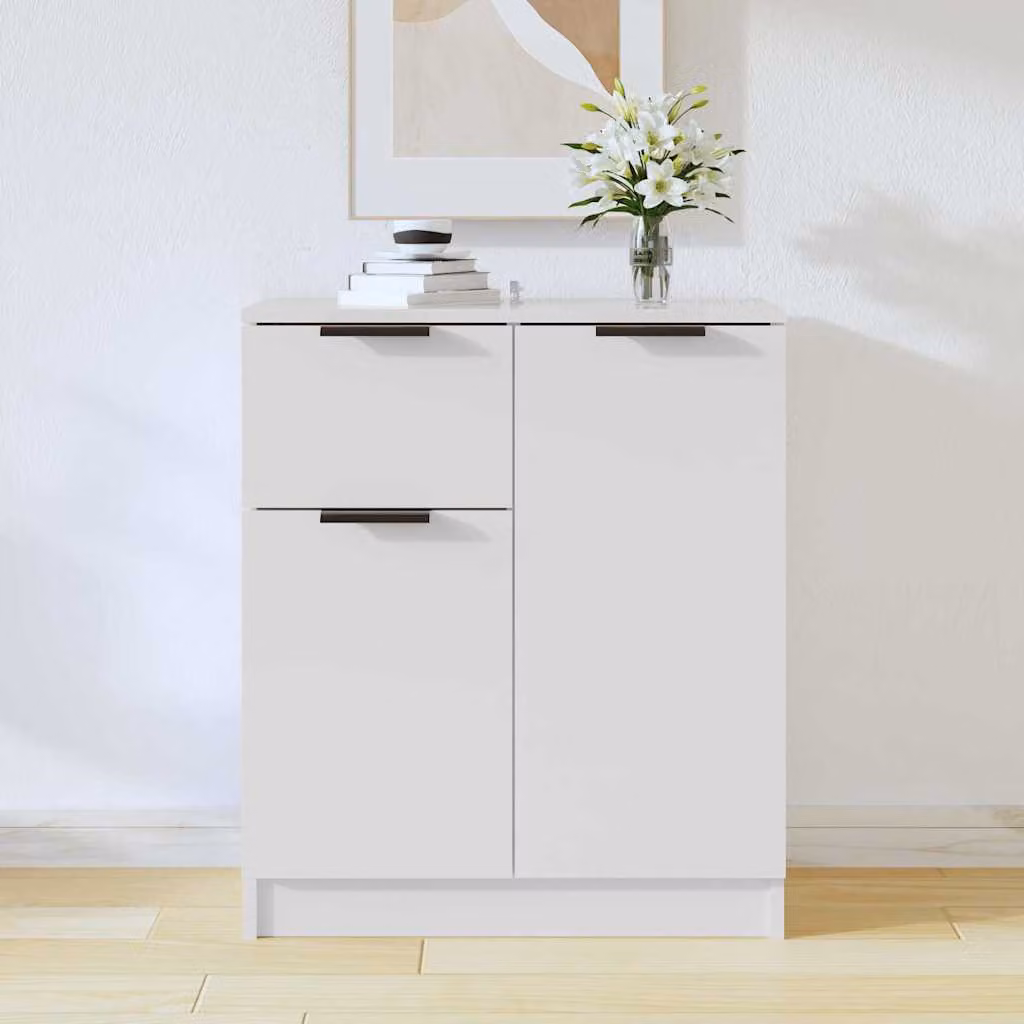 Credenza bianca vidaXL in legno e MDF da appendere al muro L: 60 cm, P: 30 cm, H: 70 cm