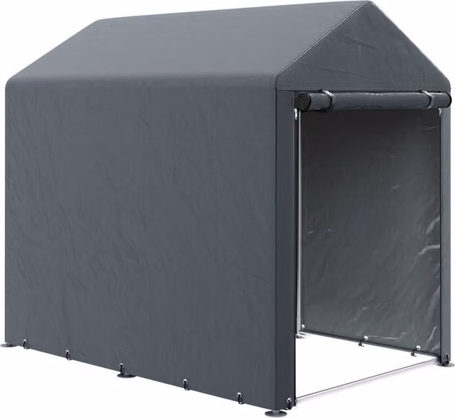 Tenda Carport Minimal per Biciclette e Motocicli a 2 Camere Grigio Antracite L: 120 cm, P: 180 cm, H: 165 cm