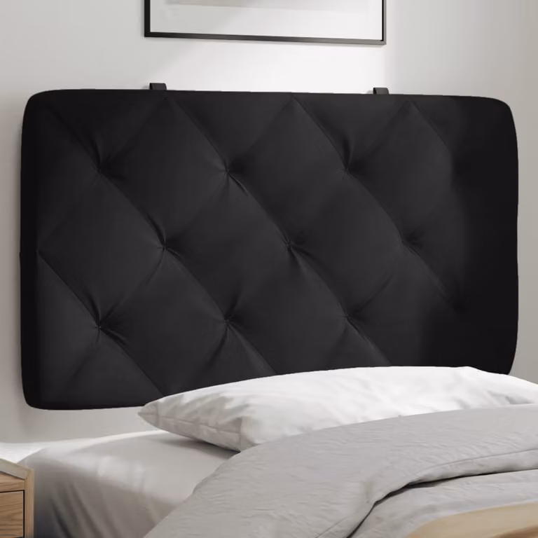 Cuscino Testiera vidaXL in Velluto Nero, L: 90 cm