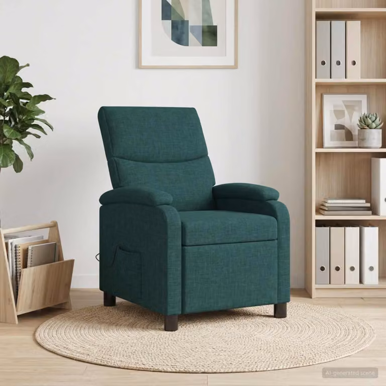 Poltrona relax reclinabile vidaXL in tessuto verde con braccioli