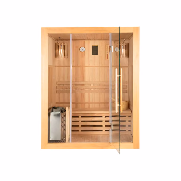 Home Deluxe - Sauna tradizionale - Skyline L - 120 x 150 x 190 cm - per 2-3 persone, hemlock, incl. riscaldatore sauna, accessori sauna I Sauna a vapore Sauna a infusione Sauna finlandesesauna