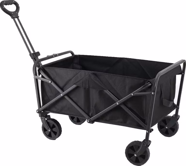 Carrello pieghevole, portata massima 80 kg, dimensioni 75 x 50 x 67-91 cm, maniglia regolabile 67-91 cm, telaio robusto in acciaio, ruote fuoristrada