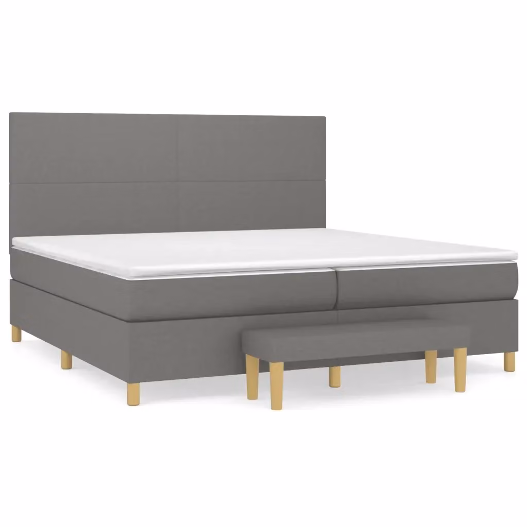 Letto Ibrido con Materasso a Molle vidaXL Grigio e Bianco L: 200 cm, P: 200 cm, H: 28 cm – 2