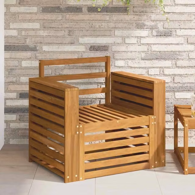 Set di divani da esterno da 3 posti vidaXL in legno di acacia massello marrone – 1