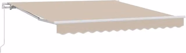 Tenda retrattile-Tenda parasole per balcone Beige 350 x 250 cm Poliestere e Alluminio 599566
