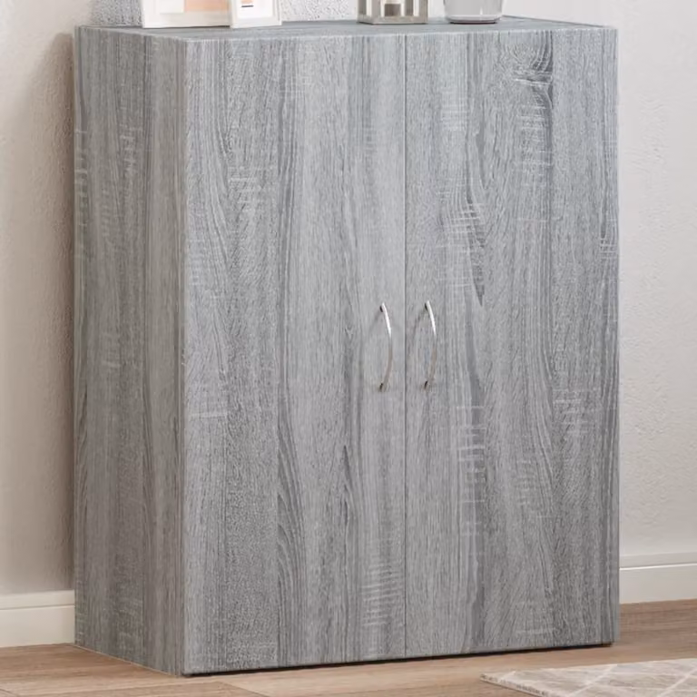 Schedario moderno vidaXL in legno multistrato e MDF, colore grigio, L: 60 cm, P: 32 cm, H: 77,5 cm