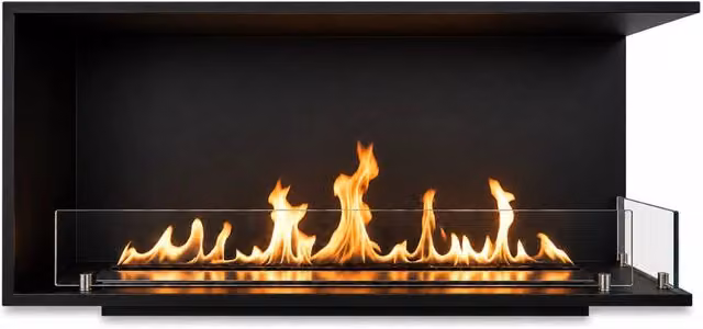 Biocamino a bioetanolo da incasso ad angolo Divina Fire URANO120 DX TOPLINE colore nero L: 120 cm, P: 50 cm, H: 30 cm – 1
