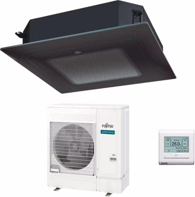 Condizionatore a Cassetta Fujitsu KR Eco Circular Flow Black AUXG54KRLB Monofase R-32 con Wi-Fi e Filocomando