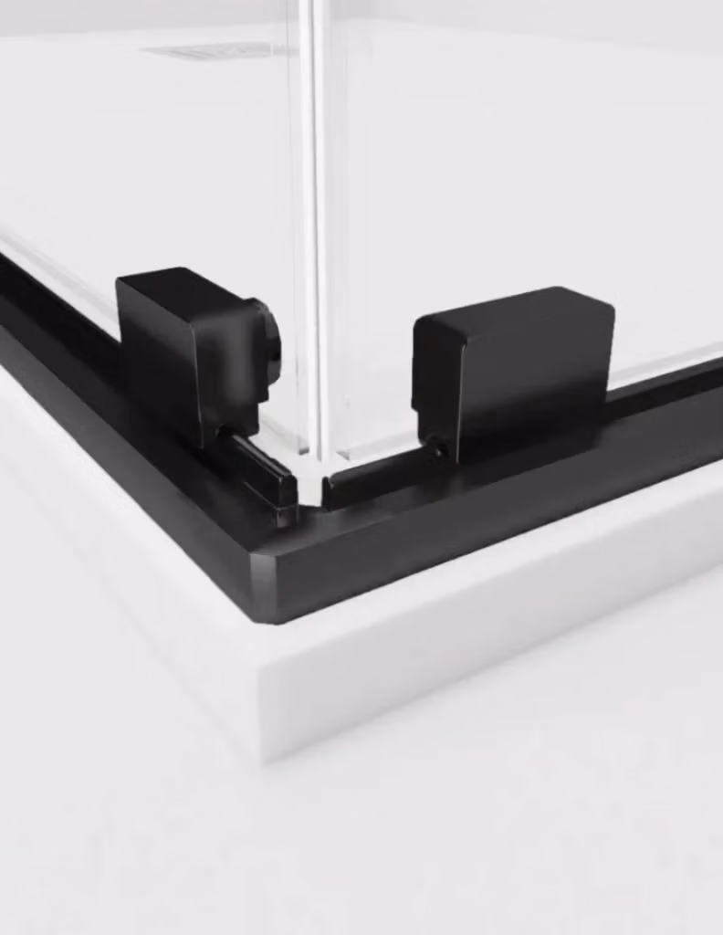 Box doccia angolare ABANTE TWENTY con apertura a pivot, colore nero, L/P: 80 x 75 cm – 2