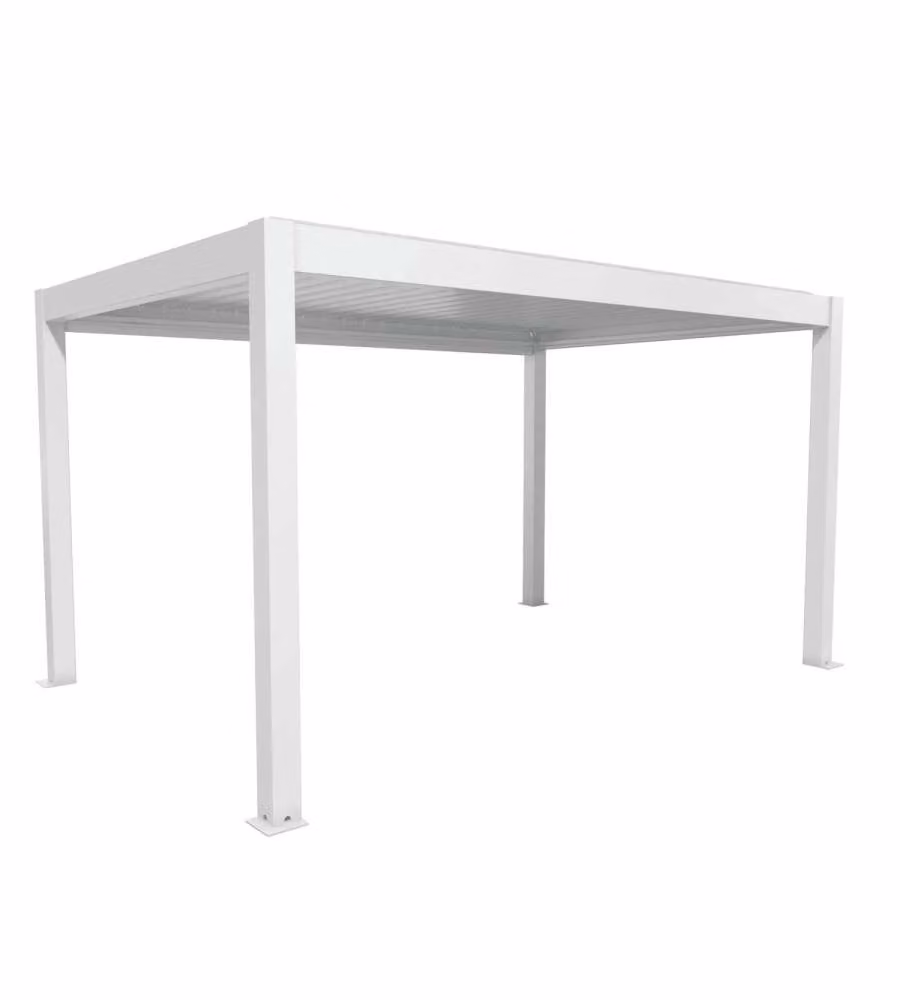 Biohort Pergola in Metallo Bianco 460x312x264 cm con Lamelle Sandwich