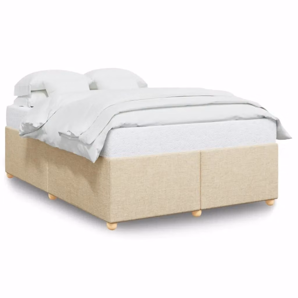 vidaXL Giroletto senza Materasso in Tessuto Beige L: 160 cm, P: 200 cm – 2