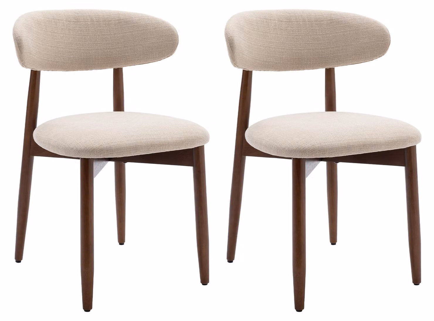 COLAMY Set da 2 sedie da pranzo, robuste ed eleganti, in stile minimalista scandinavo, ideali per la sala da pranzo e la cucina, beige