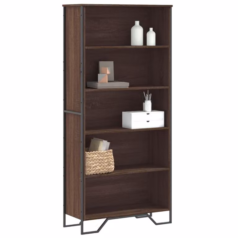 Libreria vidaXL in MDF color Rovere Marrone L: 80 cm, P: 31 cm, H: 169 cm