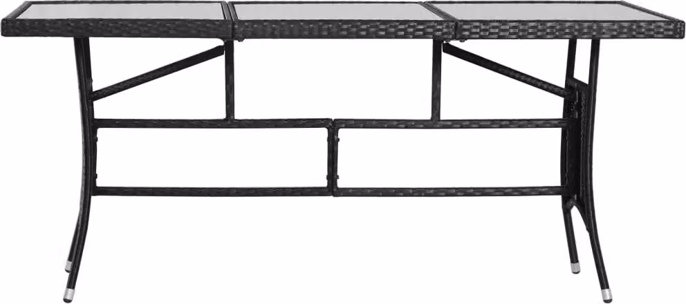 Tavolo da Giardino Nero 170x80x74 cm in Polyrattan