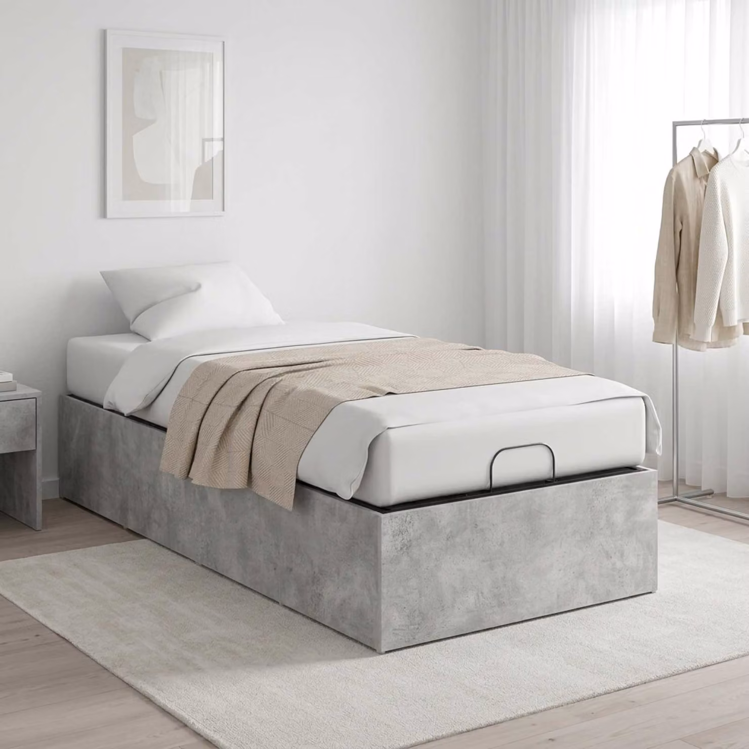 vidaXL Giroletto per rete letto regolabile Grigio Cemento L 80 cm x P 200 cm